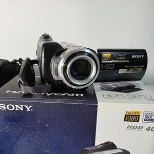 Sony HDR-SR10 40GB HDD HD Camcorder 1080i 15x Zoom Dock, Bag, Battery Bundle